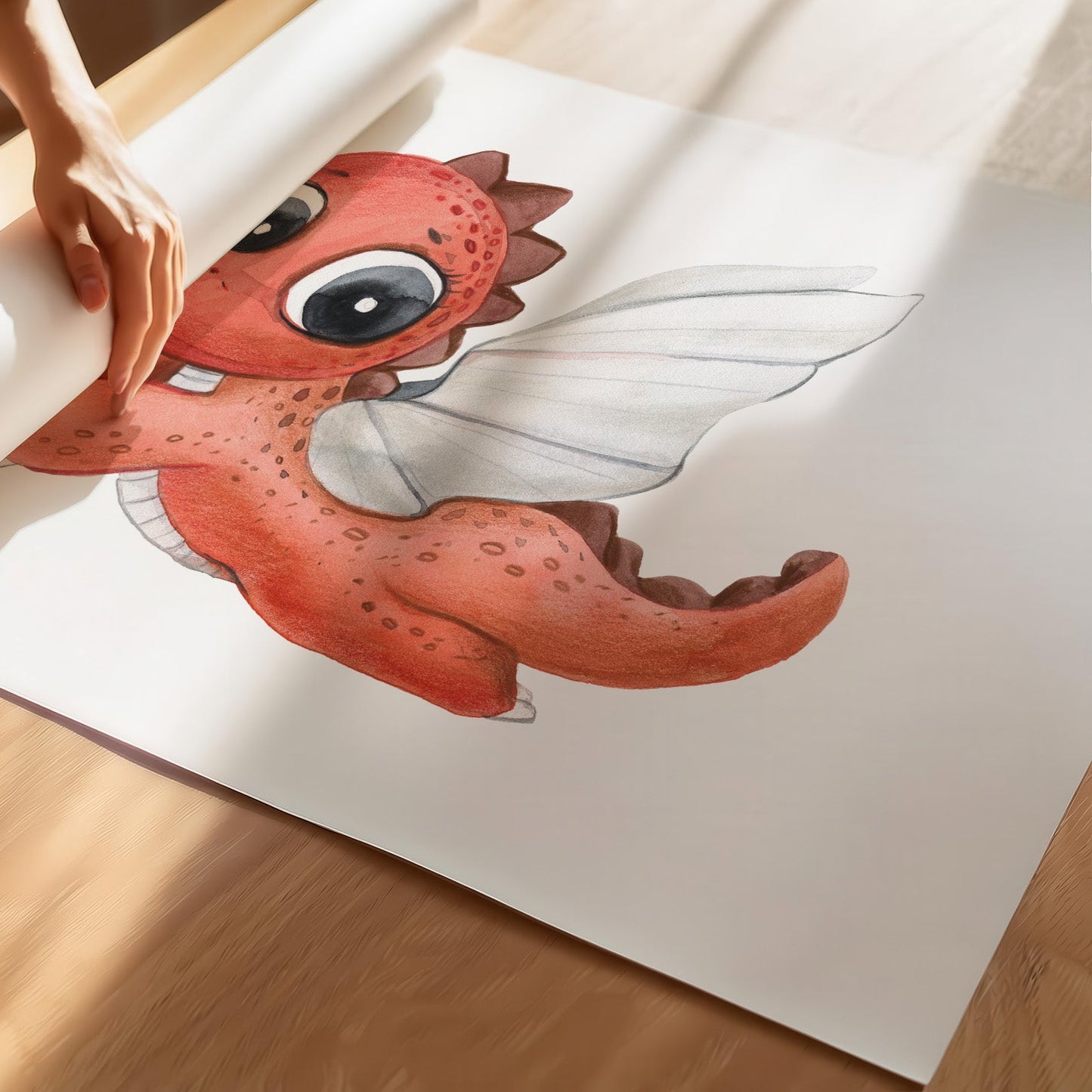Kinderzimmerbild Drache - Poster für das Kinderzimmer - Kunstdruck Babyzimmer A4 & A3
