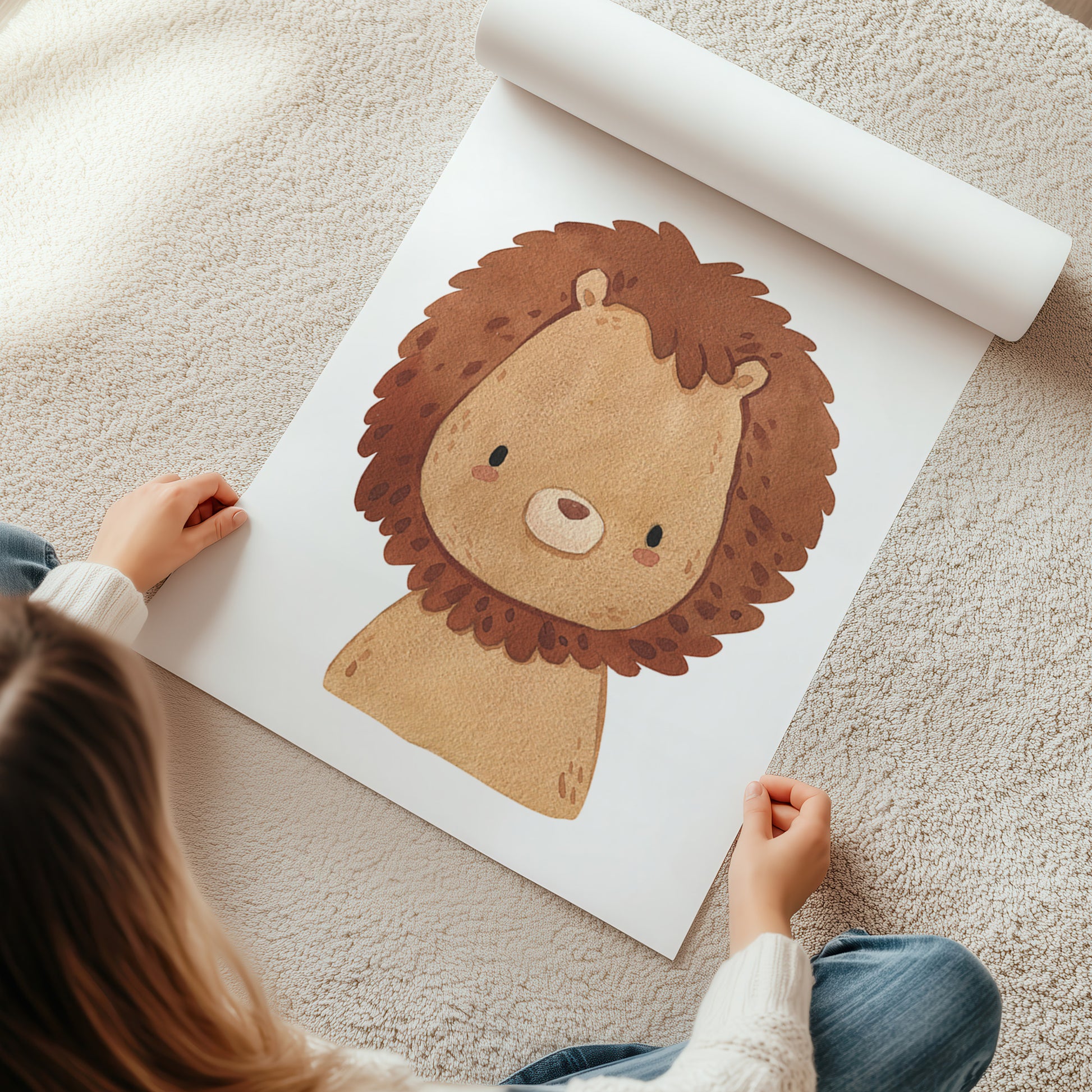 Kinderzimmerbild Löwe A4 A3 - Poster für das Kinderzimmer babyzimmer 