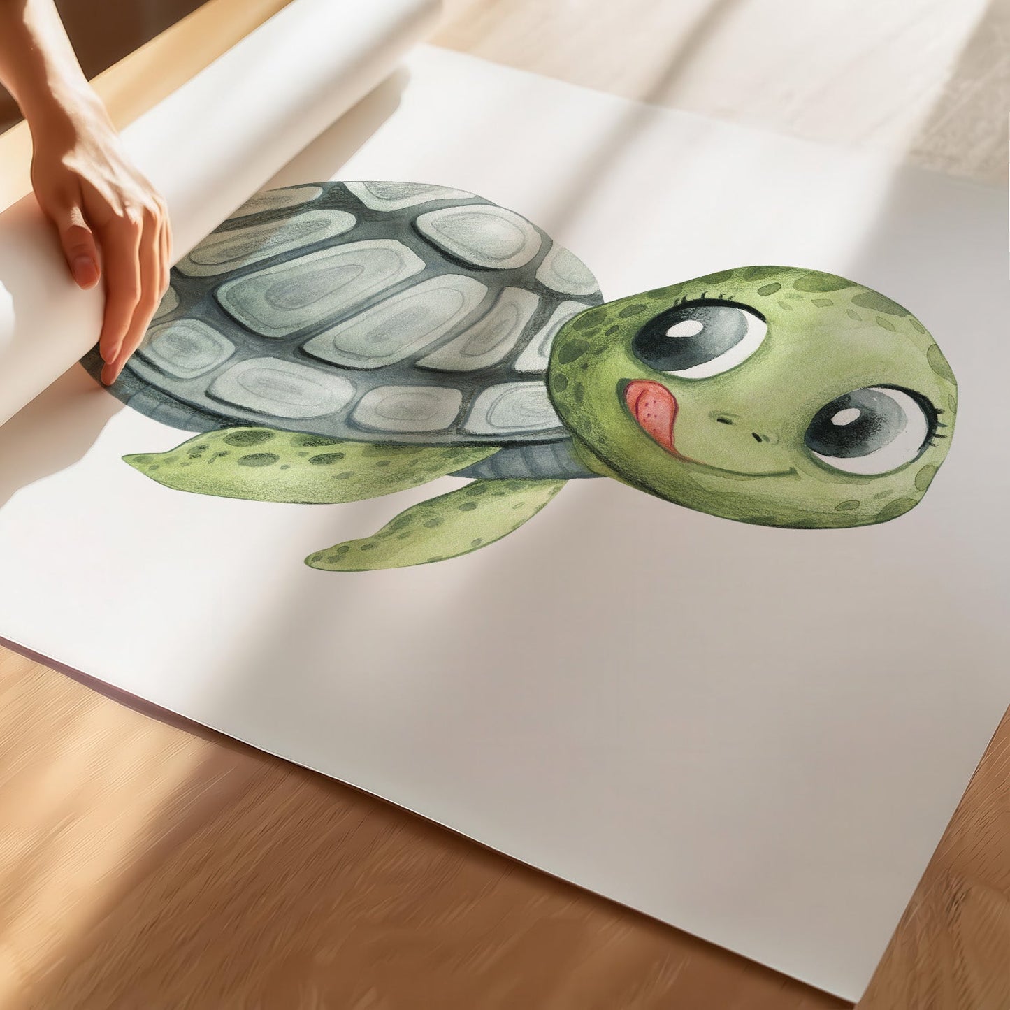 Kinderzimmerbild Schildkröte - Poster für das Kinderzimmer - Kunstdruck Babyzimmer A4 & A3