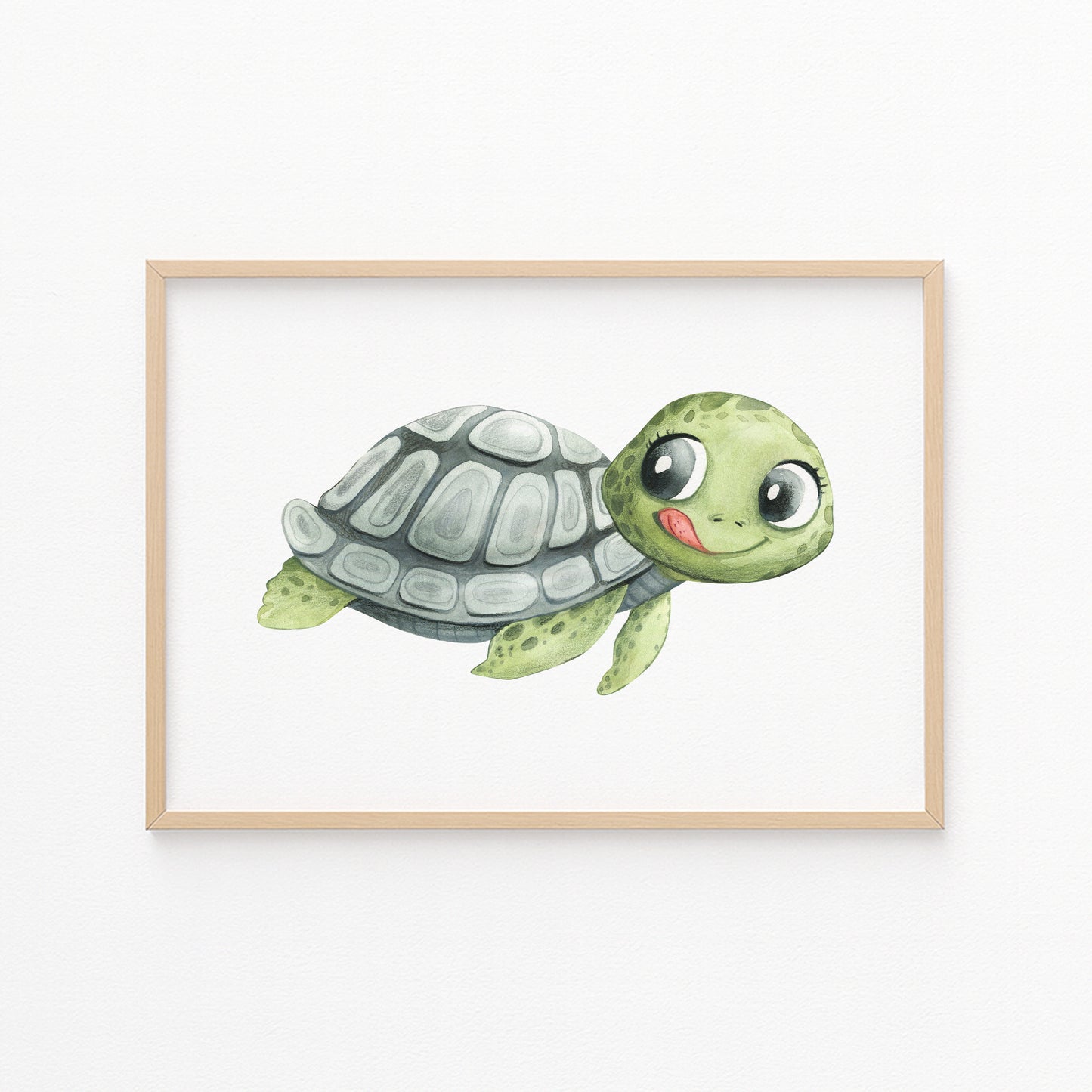 Kinderzimmerbild Schildkröte - Poster für das Kinderzimmer - Kunstdruck Babyzimmer A4 & A3