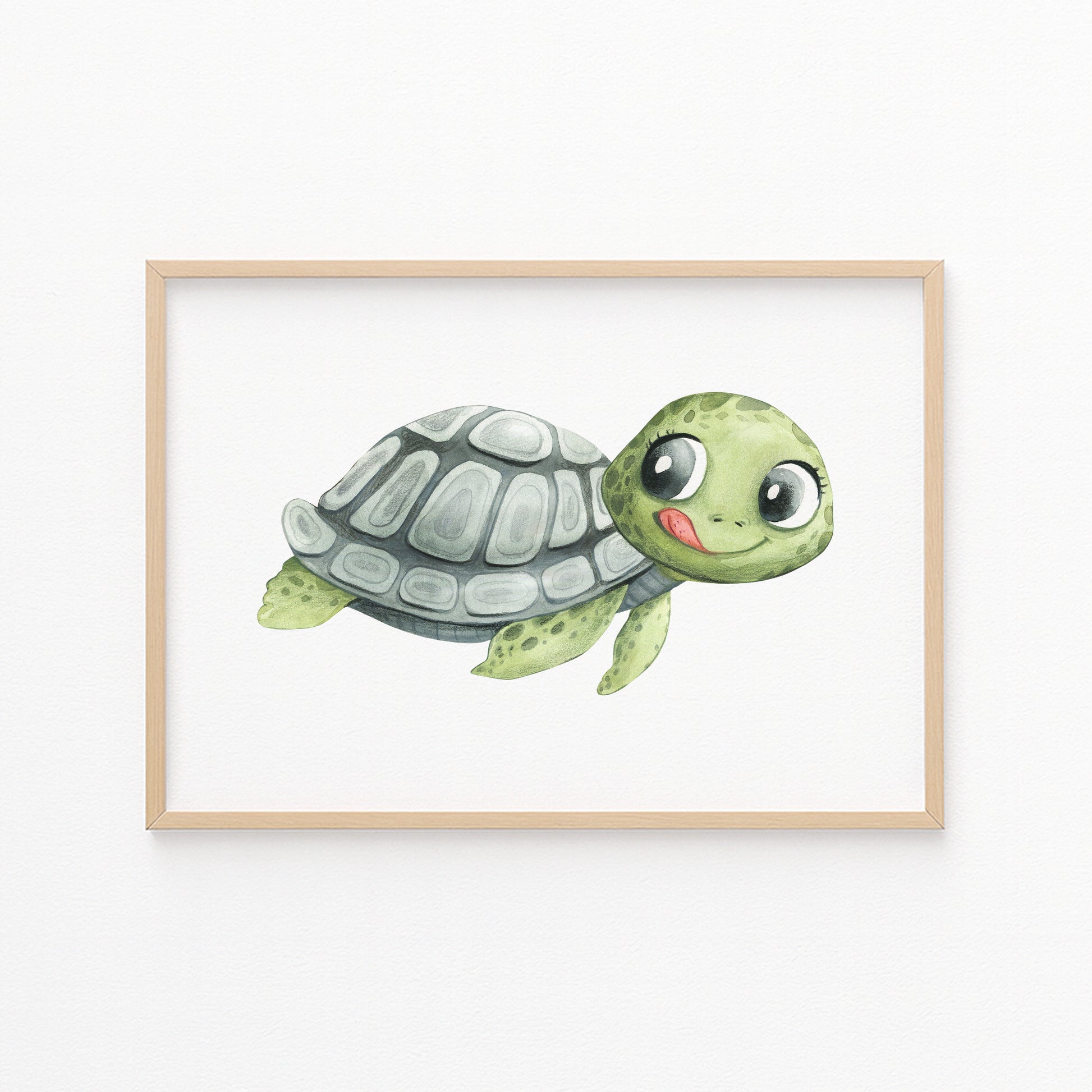 Kinderzimmerbild Schildkröte - Poster für das Kinderzimmer - Kunstdruck Babyzimmer A4 & A3