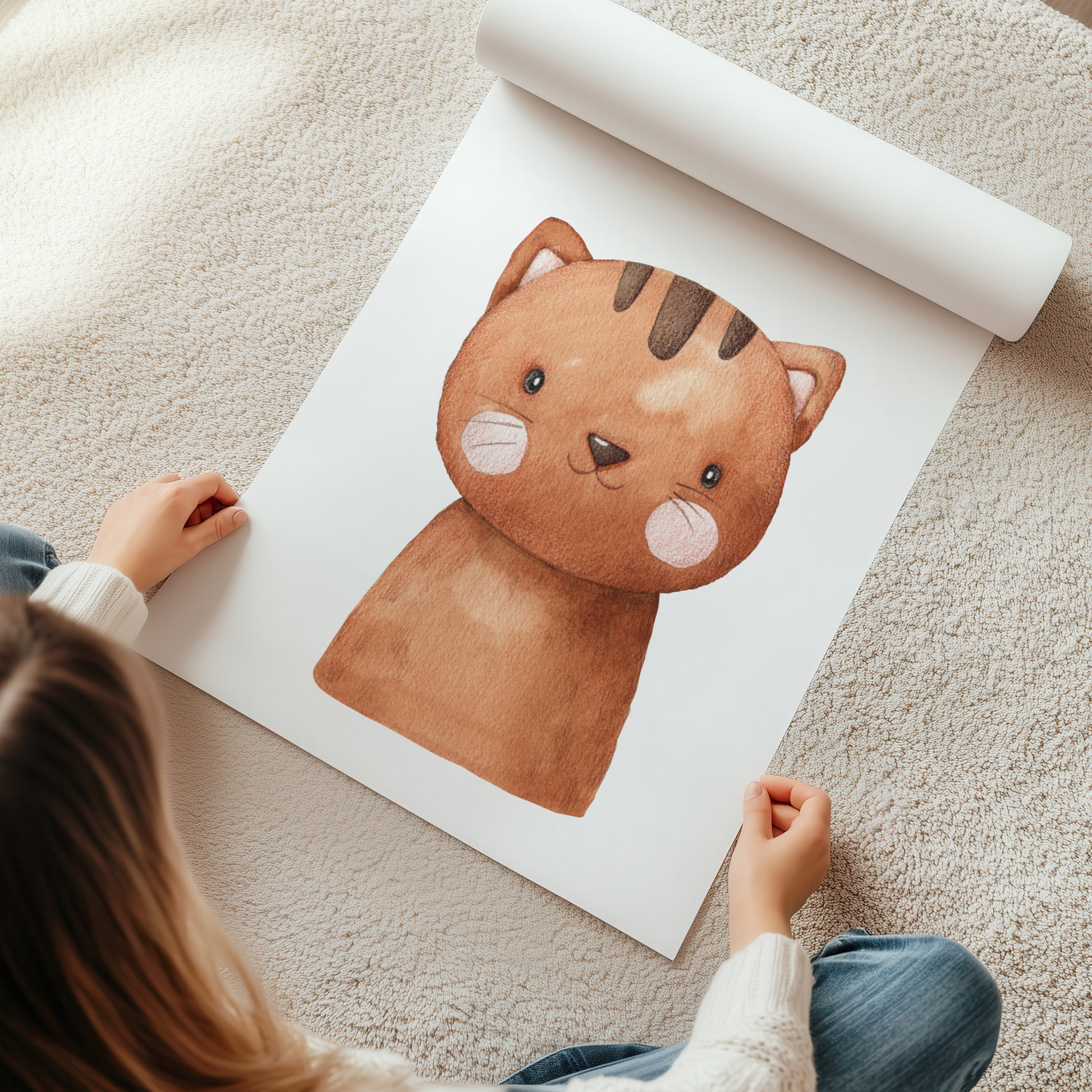 Kinderzimmerbild Tigergemald A4 - Poster für das Kinderzimmer babyzimmer