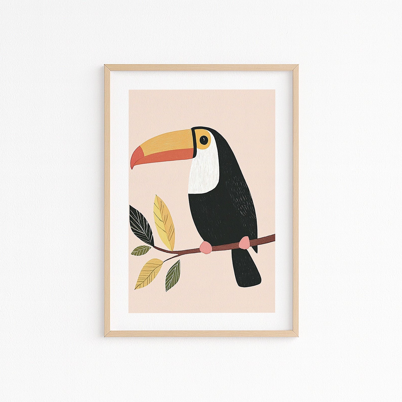 Wandbild Tucan gemalt Kinderzimmerbild