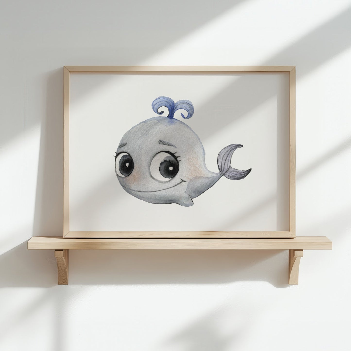 Kinderzimmerbild Wal - Poster für das Kinderzimmer - Kunstdruck Babyzimmer A4 & A3