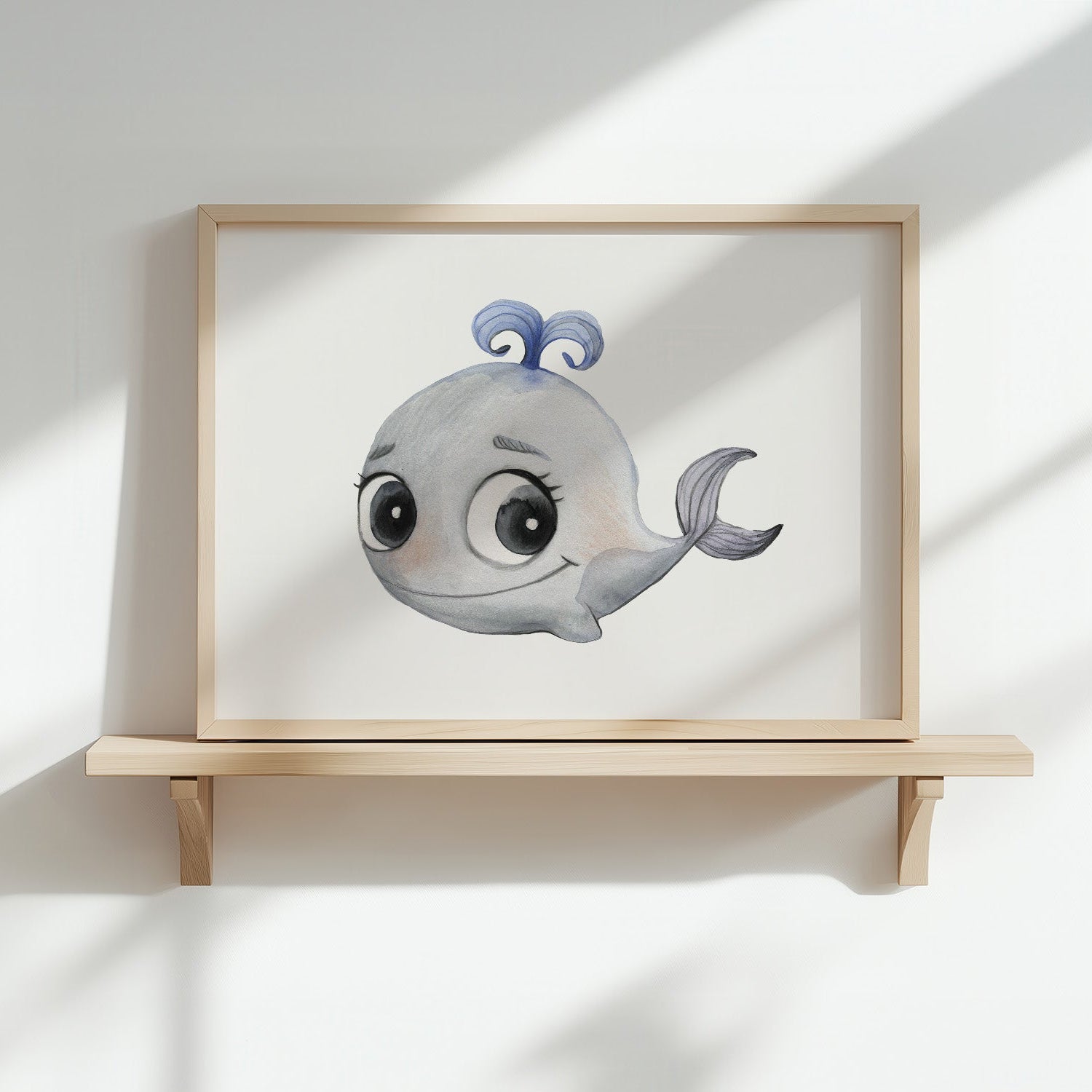 Kinderzimmerbild Wal - Poster für das Kinderzimmer - Kunstdruck Babyzimmer A4 & A3