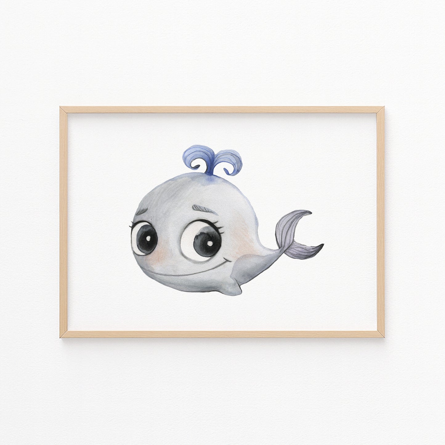 Kinderzimmerbild Wal - Poster für das Kinderzimmer - Kunstdruck Babyzimmer A4 & A3