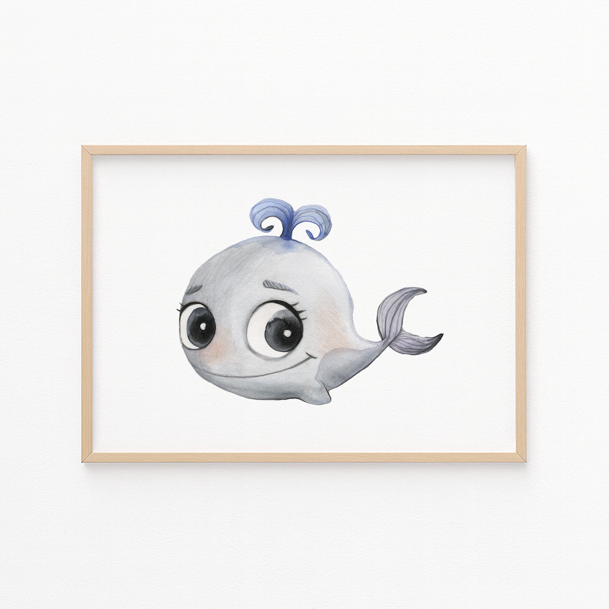 Kinderzimmerbild Wal - Poster für das Kinderzimmer - Kunstdruck Babyzimmer A4 & A3