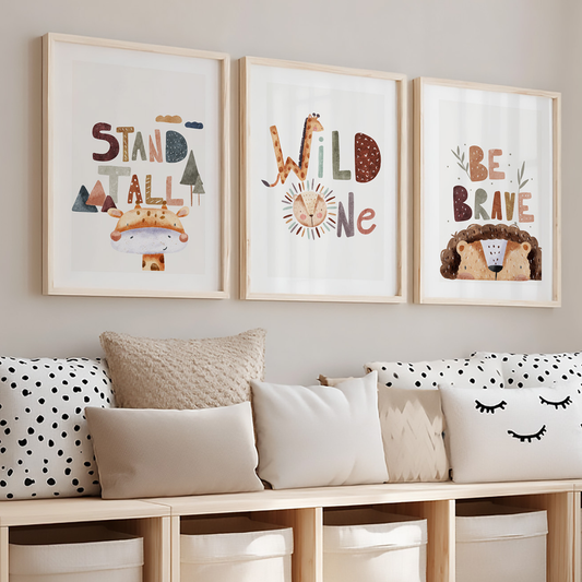 Kinderzimmerbillder set - 3 Kunstdrucke mit Motiven. Kinderzimmer Babyzimmer Bilder , Poster Din A4 & Din a3